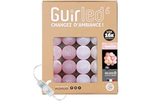 GuirLED - Guirlanda luminoso a LED per batuffoli di cotone USB - Luce notturna per bambini 2h - Alimentatore doppio USB 2A incluso - 3 intensità - 16 sfere 1,6m - Principesse