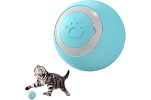 LUVDECO Interactive Cat Ball Toy Quiet Smart Cat Toys with 2 Modes for Indoor Cats Automatic Rotating Kitten Toys with LED Light USB Rechargeable Stimulate Hunting Instinct (Blue)