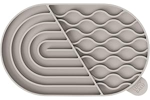 LucyBalu® ZENPAD Tapis à Lécher Anti-glouton | Tapis de Fouille en Silicone pour Chat | Qualité Alimentaire | Taupe