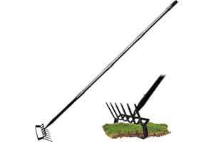 CNSTZX Gartenhacke 6 Zahn Hula Hacker und Gartenrechen 2 in 1 Edelstahl Handheld 94-167cm Einstellbarer Hoes Garten Werkzeug Scuffle Hacke Aktion Hacke für Unkraut/Lockerung Boden