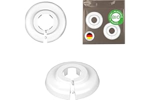 FUX 20 Piezas de rosetas individuales para tuberias de calefaccion, diferentes tamaños para diámetros de tubo de 15mm a 22mm, embellecedor, cubre tubos radiador, tapa, polietileno biológico blanco (18mm)