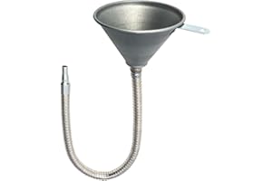 QWORK® 5.5'' / 140mm Metall Trichter, Trichter Kraftstofftrichter Mit Filter für alle Öle, Wasser, Dieselkraftstoffe und andere Flüssigkeiten für Ölzusatzfüller Öltrichter Einfüllhilfe, Länge 630mm