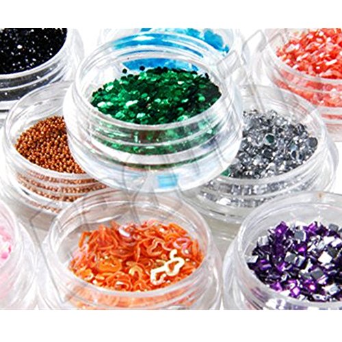 TRIXES 80 Stück gemischte Kosmetik und Make-Up Glitzer verschiedene Formen und Farben Glitter - 6