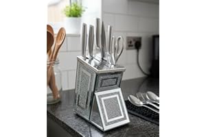 Biznest Crystal Crushed Diamond Kitchen Holder Rack Stand Storage Universal Home Decor (Silver)