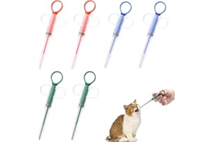 TOPCZY 6 Stücke Tablettengeber für Katzen, Medikamenten Feeder Pet Pusher, Katzen Tabletten Verabreichen, Haustier Pet Pillenwerfer Wiederverwendbare Pusher Tablet, Pill Assist Katze für Katzen kleine Hunde