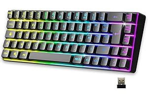 EMPIRE GAMING - K508 Clavier Gaming sans Fil Compact TKL 65% (AZERTY FR) - Via Wireless / 2.4G/ Type-C - pour PS4/PS5/PC/Mac - Rétroéclairage RGB - 68 Touches - 23 Touches Anti-Ghosting - Noir (2024)