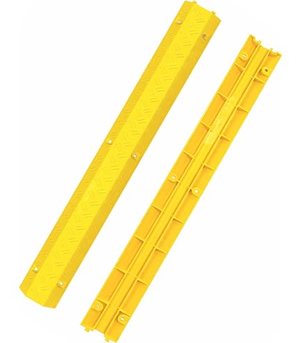 GarveeTech 3 Large Channel Rubber Cable Ramp Cable Protector Ramps, 28000 LBS Load Capacity Heavy Duty Traffic Speed Bump Cable Cord Cover Ramp Wire Hose Protective For Driveway Indoor Outdoor, 1 - View #4