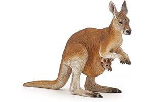 Papo - Figurine animaux - Kangourou avec Bébé 50188, jouet Enfants, 10 cm, Moment Tendre dans la Nature, Apprentissage de la Vie Animale et Famille dès 3 Ans