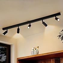 Lampadario LED A 5 Faretti Eofiti - Plafoniera Orientabile Per Soffitto, Bianco 4000K