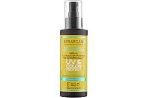 Kerargan - Sérum Capillaire Protecteur UV & Couleur à l'Huile de Marula pour Cheveux Secs et Colorés - Anti-Frisottis, Lissant, Hydratant - Sans Sulfate, OGM, Huile Minérale - 100ml