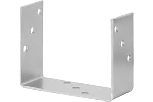 ADGO Base de la barra, pie de mástil, atornillable, en forma de U, soporte de poste, anclaje atornillado, anclaje de fijación al suelo, anclaje de fijación de mástil, acero galvanizado, plata (140)