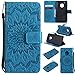 Produktbild Anlike Sonnenblume Prägung Motorola Moto G5 Plus (5.2 Zoll), Brieftasche Schutzhülle PU Leder Flip Hülle Wallet Case Tasche Cover Handytasche Schutzhülle Handy Zubehör Lederhülle Handyhülle mit Bookstyle mit Standfunktion Kredit Kartenfach - blau