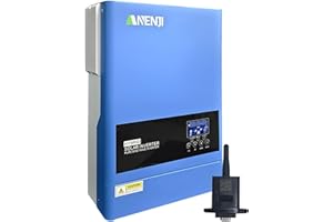 ANJFYLQUE 6200W Solar Hybrid Wechselrichter 48V DC/230V AC Reiner Sinus 120A MPPT + Netzeinspeisung,Max PV-Eingangsspannung 500V mit WiFi 4 Lademodi für 48V Lithium Batterien Wohnmobile/Hausnotstrom