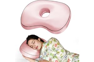 Nockovi Ear Piercing Pillow for Side Sleepers with Orthopedic Support Ear Hole Pain Relief Removable Cover 12 x 19 Inches for Pierced Ears