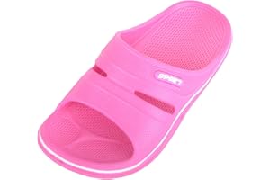 ABSOLUTE FOOTWEAR Childrens Kids Boys Girls Slip On Open Back Peep Toe Pool Beach Holiday Shower Mule Slider Sandals