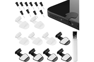 CKANDAY 10 Stück USB Typ C Anti-Verlust-Staubstecker + 10 Anti-Staubschutz für 3,5 mm Kopfhörerbuchse+1 Bürste,Silikon-Anti-Staub-Plug-Port-Abdeckung Kappe Schutz Kompatibel mit Samsung Galaxy Ladeanschluss