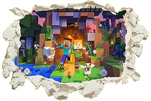 YCVBCY Pegatinas de Pared Dibujos Animados,3D Cool Juego Pared Decorativos,Juego de Píxeles Stickers Infantiles para Salon Habitación Infantiles Bedroom Decor Sticker - C