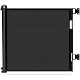 LIMOS Retractable Baby Gate for Stairs Doorways, Mesh Safety Gate for Babies and Pets,Easy to Roll and Latch Toddlers Gate Indoor/Outdoor (Black 300cm x 86cm)