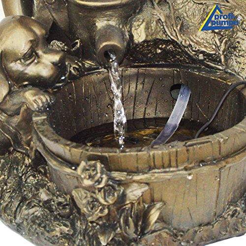 GARTEN BRUNNEN SOLAR TEICHPUMPE SOLAR SPRINGBRUNNEN GARTENBRUNNEN SOLAR WASSERSPIEL „KNABE mit HUND am BRUNNEN“ SET SOLAR PUMPE TEICHPUMPE f. TERRASSE TEICH GARTEN GARTENTEICH Solarteichdekoration - 3