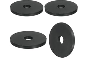 QUARKZMAN 4 Stück Gummi Unterlegscheiben Schwarz, 50mm Außendurchmesser 12mm Innendurchmesser 5mm Dicke Distanzhülsen Gummidichtung Rund Abstandshalter für Wasserhahn Möbel Maschinentechnik