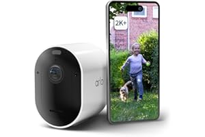 Arlo Pro 5 2K, Caméra de Surveillance WiFi Extérieure Sans Fil, Vision Nocturne Couleur Avancée, Éclairage, Sirène et WiFi Double Bande, Essai Abonnement Secure Inclus, 1 Caméra Blanc