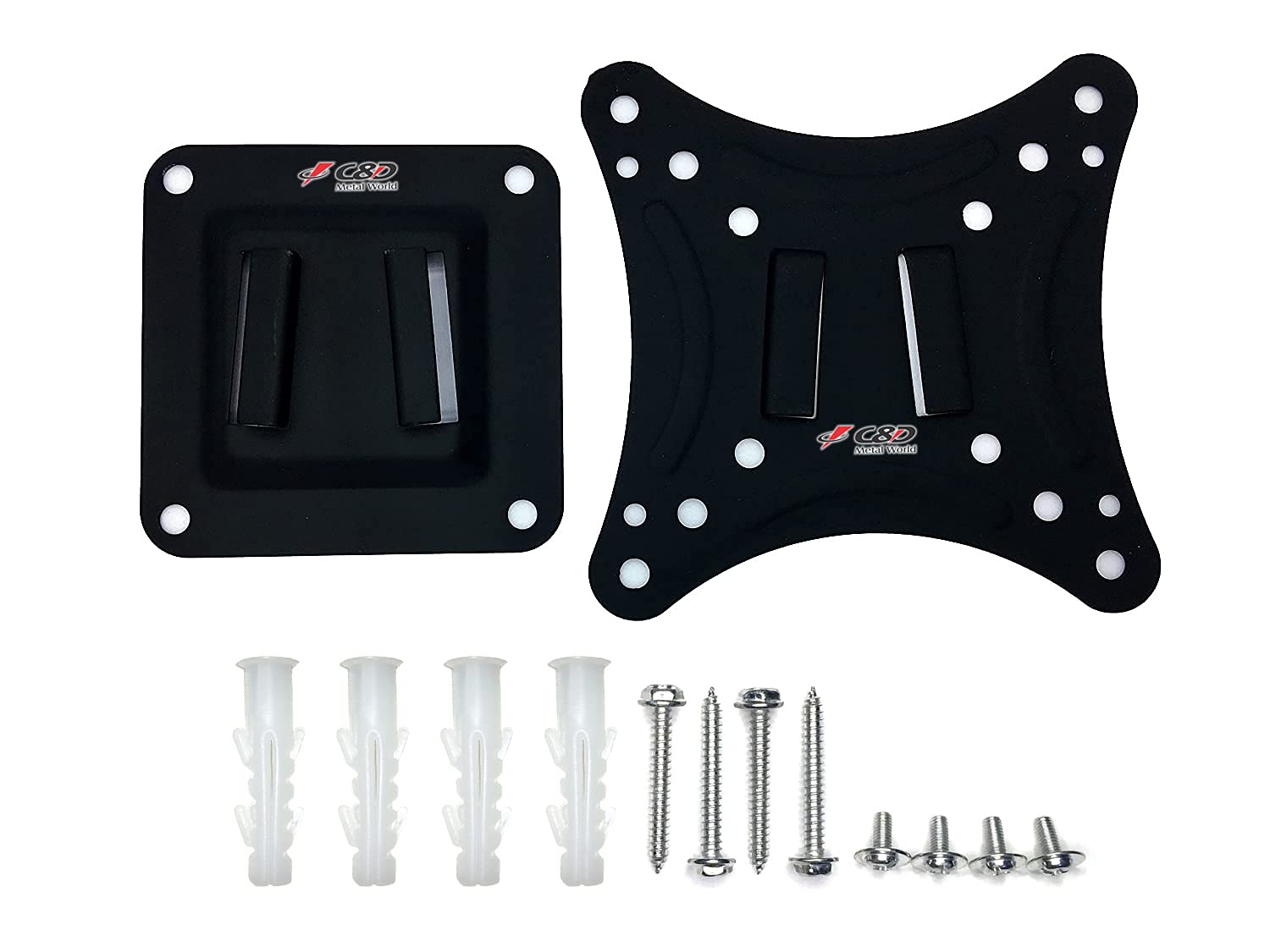 HOJI Universal Fixed Wall Mount Bracket Fit Most 14-26 Inches VESA Upto 100x100 Support Upto 15Kgs/33lbs for Monitor/LCD/OLED/QLED/LED/Plasma Pack of 1 (Made in India)