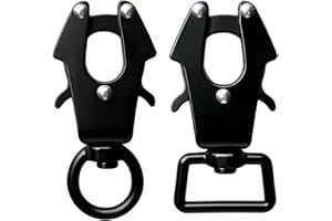 ETIALURE 2 Pièces Clip pour Laisse de Chien avec Mousqueton Pivotant à 360 Degrés, Clip de Sécurité pour Chien à Déclenchement Rapide pour Lier Le Collier de L'animal de Compagnie (Carré + Rond)