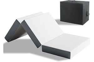 Vesgantti Folding Mattress Single Size with Storage Bag, 15CM Gel Memory Foam Foldable Mattress Tri-fold for Travel, Camping, Guest Bed - 100-Night Trial, CertiPUR-US Certified