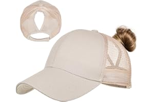 TMEOG Baseball Cap Damen Basecap Frauen Kappe mit Netz Pferdeschwanz Cap mit Loch für Zopf Baseballkappe Sommer Cappy Unifarben Sportkappe Atmungsaktiv