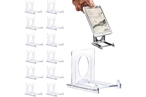 HZHSSG 12 Packs Mini Card Display Stand,Adjustable Premium Acrylic Trading Card Stand for Graded Card Sports Card Trading Card PSA Card Baseball Card