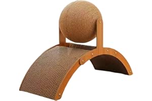 95SCLOUD-1 Kaninchen Kratzball Hase Kratzbaum, Katzenkratzer Karton, Natürliches Sisal-Kratzbrett mit Ball,Gewölbtes Brückendesign, Kaninchen Kratzspielzeug für Kratzbedürfnisse & Möbelschutz (A)