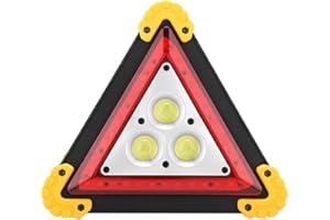 Sonew Safety Triangle Warning Sign, 30W Multifunction Car Breakdown Emergency Triangle Stop Sign, with Red LED Warning Light, Light and Compact