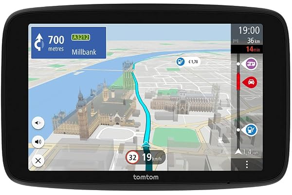 TomTom GPS GO Camper Max 2ème gnt. pour Camping-Car et caravanes, écran 7" avec Poi dédiés, MàJ Via Wi-FI,TomTom Traffic, Alertes des Zones de Danger, Cartes Monde, ZFE, mémorisation des profils