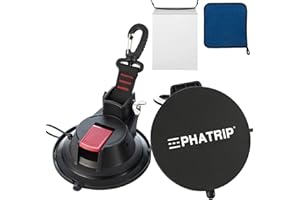 PHATRIP Set of 2 Large Suction Cup Hooks Camping Suction Hooks up to 25 kg Extra Strong Suction Cups for Camping Motorhome Household Tent Car Awning Canopy Car Tensioner