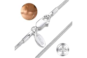 LOLIAS Argent Sterling 925 Collier pour Femmes Serpent Chaînes Argent 1,5 MM Longue Chaîne Argent Collier Ras du Cou pour Femmes Hommes Bijoux Brillants Cadeaux 40/45/50/55/60/65CM