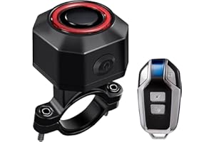TAWVEML Anti-Theft Bike Alarm with Remote, Waterproof Bicycle Vibration Alarm with Tail Light Brake Light, 110db Volume and Sensitivity Adjustable USB Rechargeable for Bicycle E-Bike Motorcycle Scooter Cart