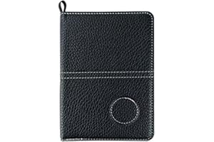 Dszemie Golf Scorecard Holder UK, Leather Score Card Holder for Golf Yardage Book Funny Waterproof Golf Scorecard Gifts Lychee Texture Scorecard Cover with 4 PCS Score Card for Men Women