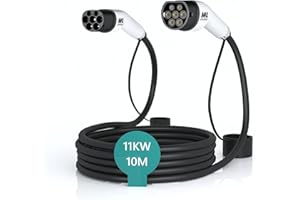 MAX GREEN EV/Cavo di Ricarica per Auto elettriche e Hybrid Plug-in, da Tipo 2 a Tipo 2, | 16Amp | Trifase | Potenza Massima in Uscita 11 KW | 10 Metri |
