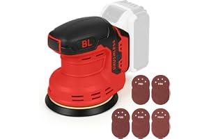 Batteridriven excenterslip, kompatibel med Milwaukee 18 V batteri, 3 hastigheter, 9 700–19 000 varv/min borstlös rotationssli