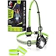 LUMEFIT Running Light for Runners - Chest LED Lamp Run Light - 90° Adjustable Beam Angle, 500 Lumen 360 Degree Reflective Band, USB Rechargeable - Front Body Torch Rear Safety Warning