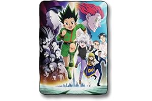 JUST FUNKY Hunter x Hunter koc | Hunter x Hunter Merch Gift | Gon, Kurapika, Killua, Leorio, Hisoka i Phantom Troupe | 117 x 152 cm Koc | Oficjalnie licencjonowany