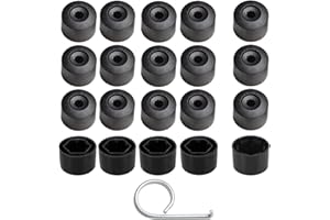 GUUZI 20 Pezzi Copri Bulloni Copridado Ruota 17mm Copri Dadi Pneumatici Esagonali Universali (4 Pezzi Tappo Bullone di Bloccaggio Antifurto + 16 Pezzi Tappo Normale) con Strumento di Rimozione (Nero)