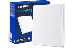 COMBUH 48W Plafonnier LED, Luminaires Salle de Bain Intérieur, Luminaire Salon, 4320LM Applique de Cuisine Naturel, 30cm Éclairage de Lampe Plafond Carré, Ceiling Light, pour Chambre, Toilet et Exterieur