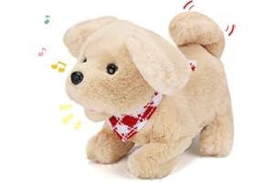 Sotodik Jouet en peluche chien qui coure et aboie - Jouet interactif avec marche, aboiement, queue pour enfants