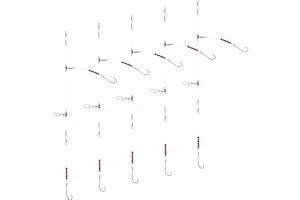 Luroad 5 aparejos de aletas de pesca de mar, 2 ganchos, preatados, plataformas de peces planos, playa, fundición en tierra, pesca para plantas de peces planos, blancos, pisos, solos, bajos