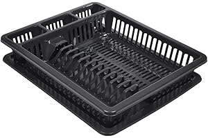 1001KDO POUR LA MAISON Egouttoir à vaisselle avec plateau Anthracite