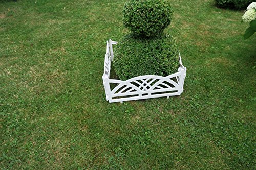 Französisches Flair im Garten mit diesem Zaun in weiß im Set zu 2,40 m Rasenkanten Beeteinfassung Palisade Beetumrandung Zierzaun Gartenzaun - 8