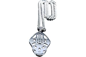 GAUEIOUR Ghost Ghoul Titanium Steel Necklace, Personalized Hollow Skull Fashion Punk Necklace