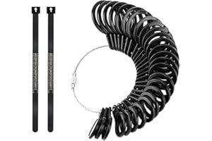 Erthree Ring Gauge UK Sizes, Ring Sizer UK, Ring Sizer Gauge Set, A-Z Ring Size Measurement Tool, Sizing Belt Measurement Scales Kit Tools for Measuring Rings Women & Men(Black)