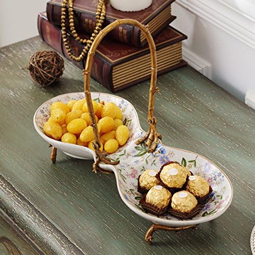 skjfig Ceramics with copper fruit plate European-style pastry plate dried fruit snack plate